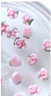 Kwiatki ceramiczne 3mm. - jasno różowe - 20szt.